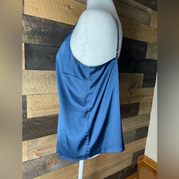 Banana Republic Navy Satin Adjustable Straps Camisole, Size Medium - Picture 2 of 7